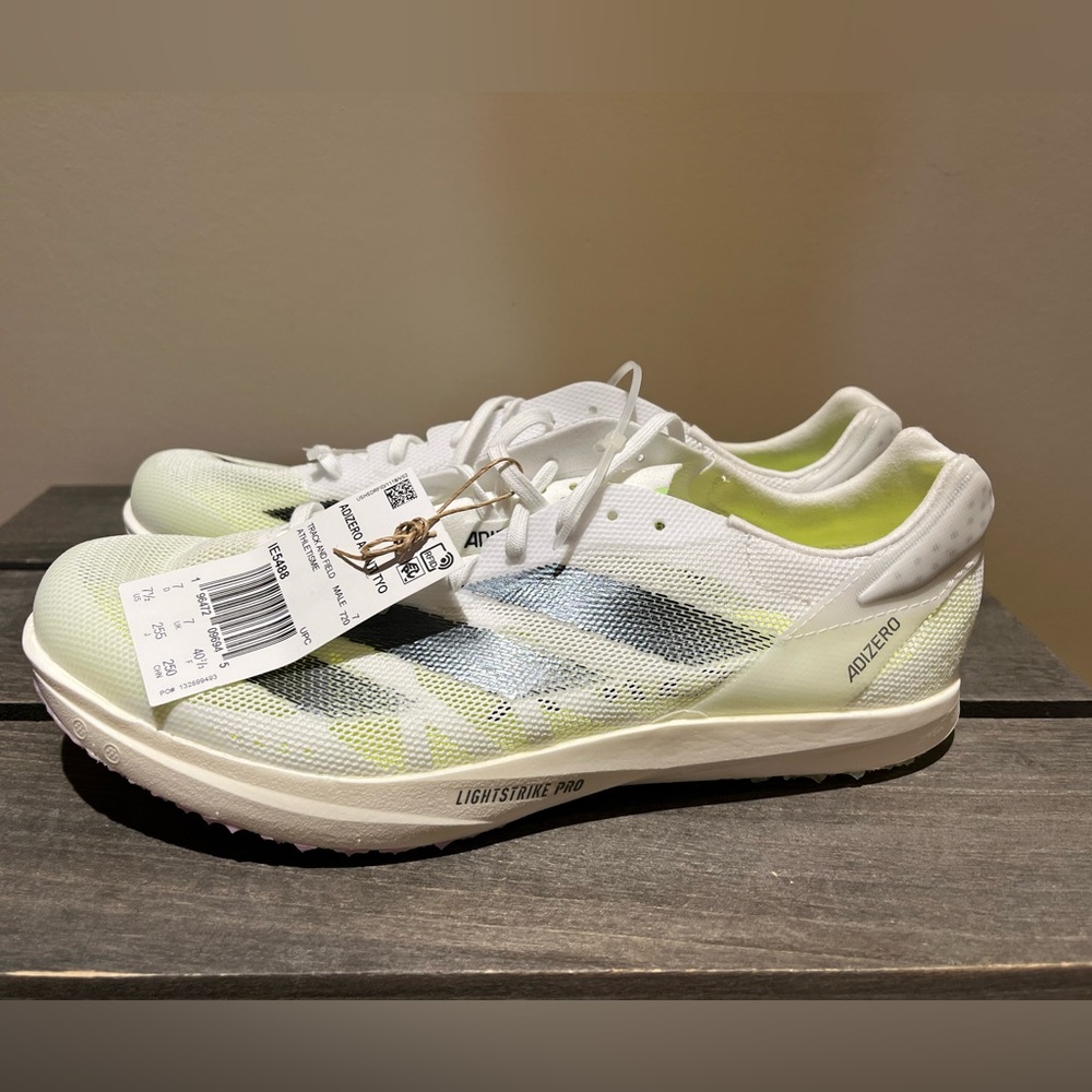 adidas Adizero Avanti Tyo Track & Field Lightstrike White/Black- 7.5 unisex-NWOB